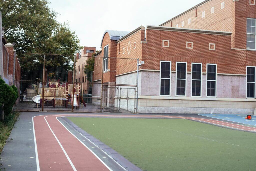Empty school playground 