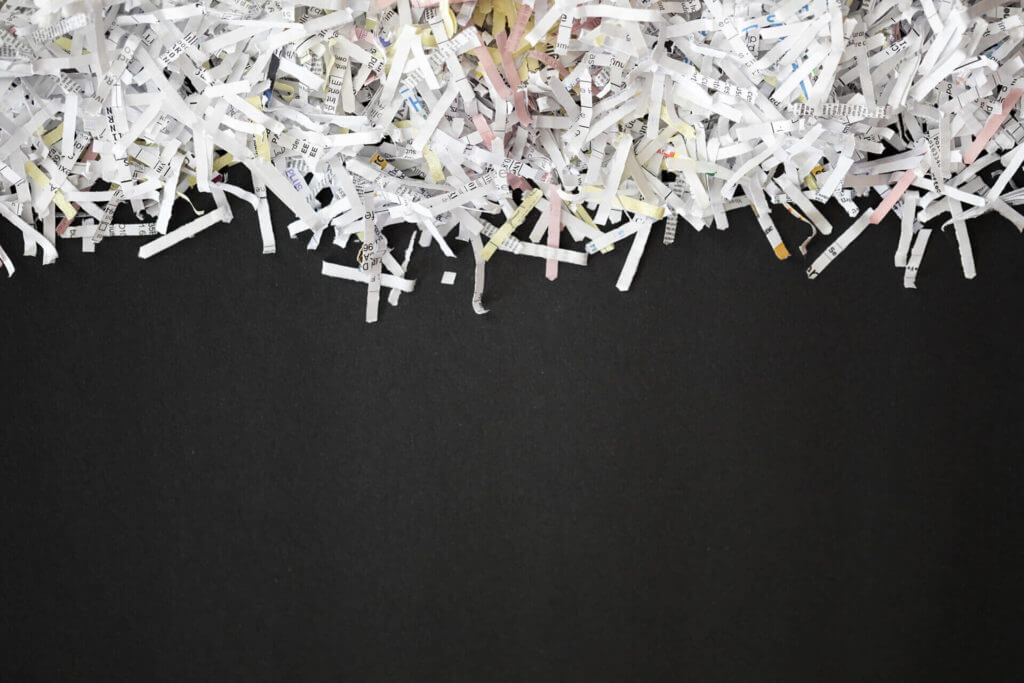 Make sure not to throw your confidential and financial documentation, but shred it into strips 