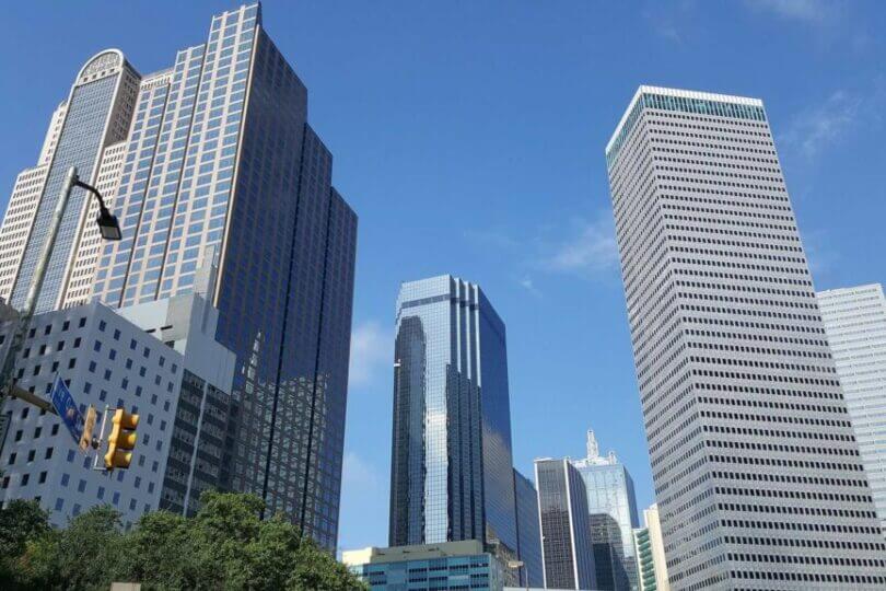 A view of skyscrapers in Dallas