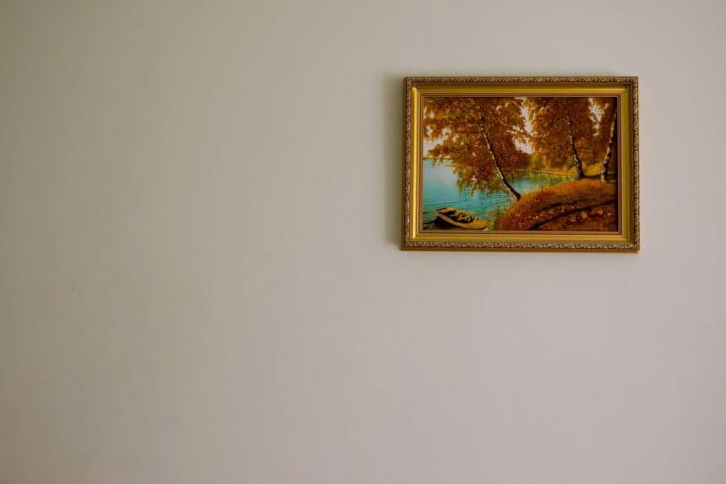 a-single-gold-framed-painting-on-the-wall
