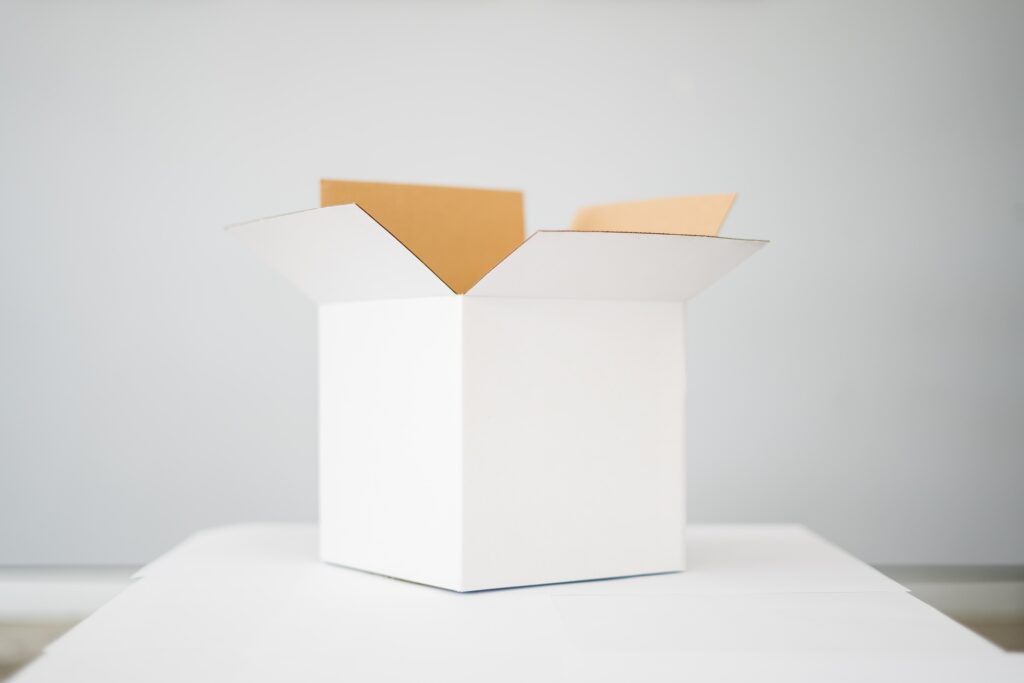 An opened white box