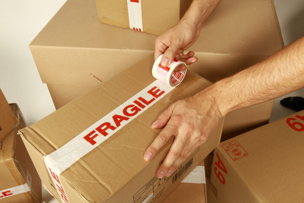  A box labeled as fragile
