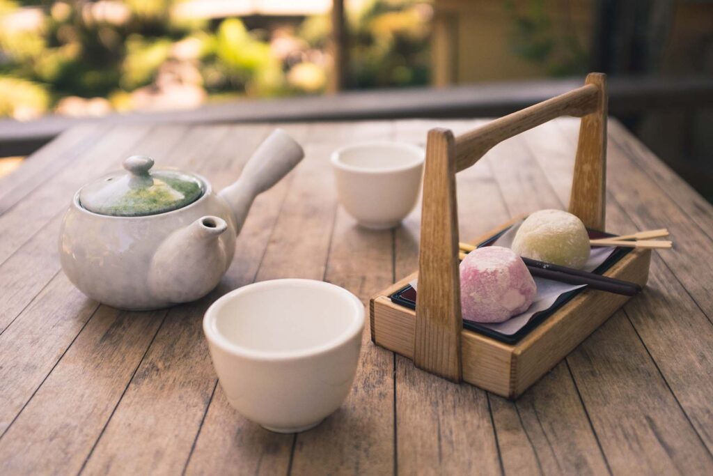 A porcelain tea set