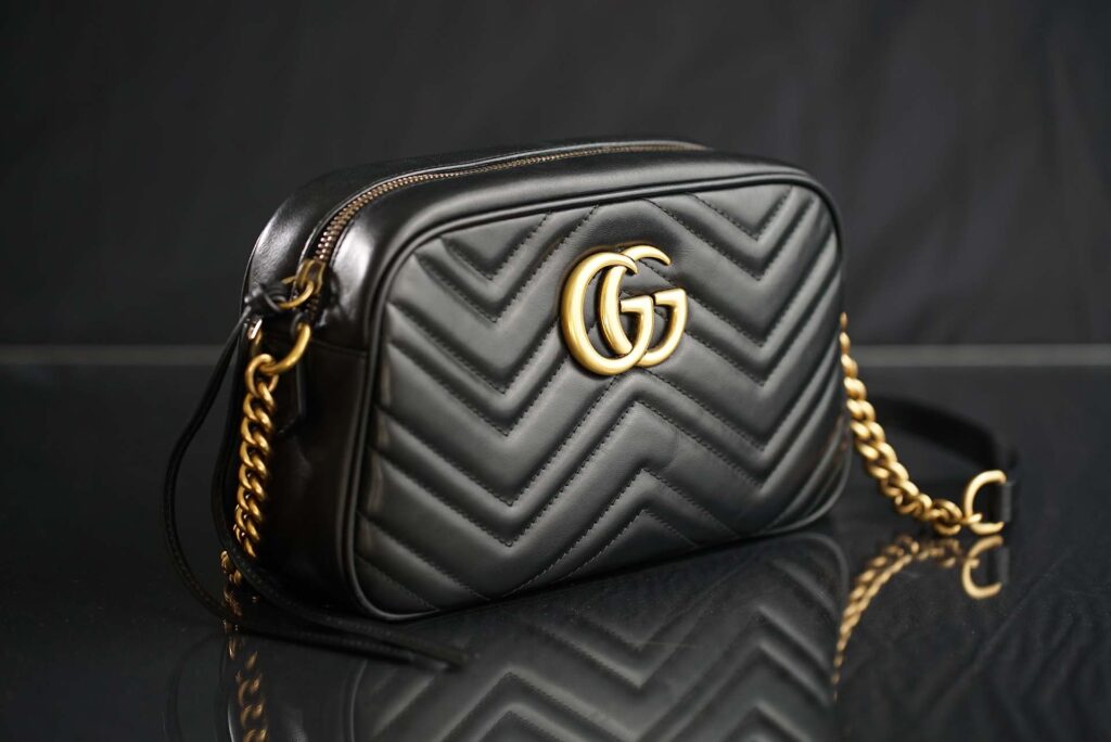 Black Gucci leather bag